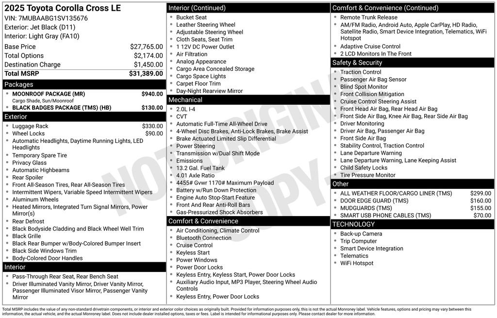 Used 2025 Toyota Corolla Cross LE w/ Moonroof Package image 5
