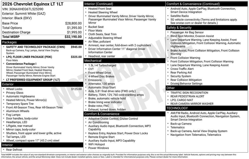 New 2026 Chevrolet Equinox LT w/ Safety and Technology Package FWD image 10