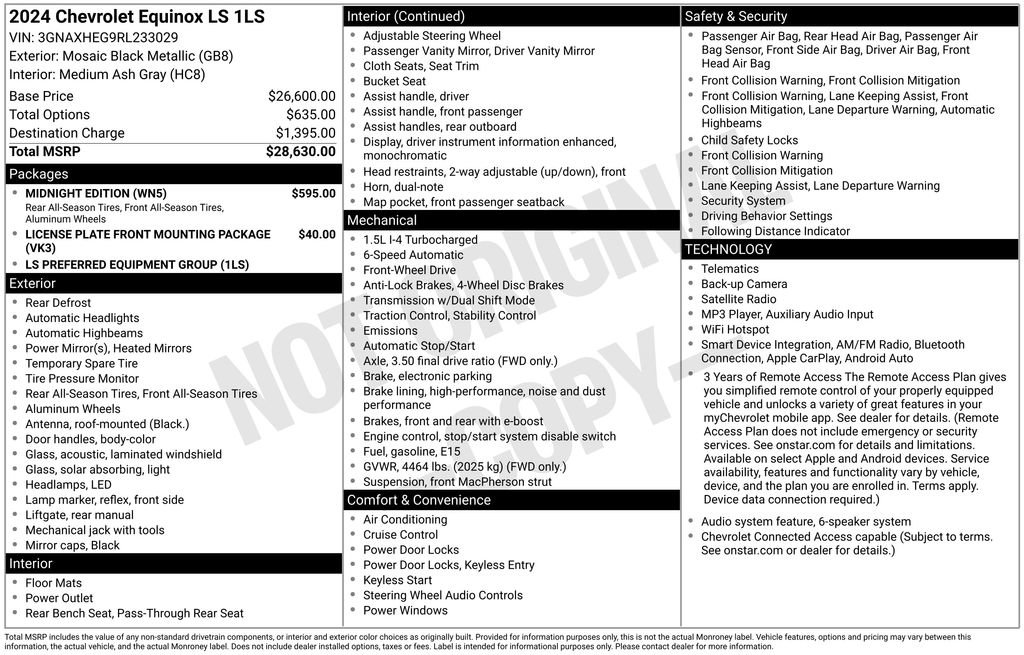 Used 2024 Chevrolet Equinox LS w/ Midnight Edition FWD image 10