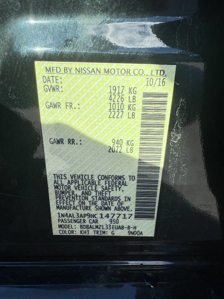 Used 2017 Nissan Altima 2.5 SV w/ Convenience Package FWD image 24