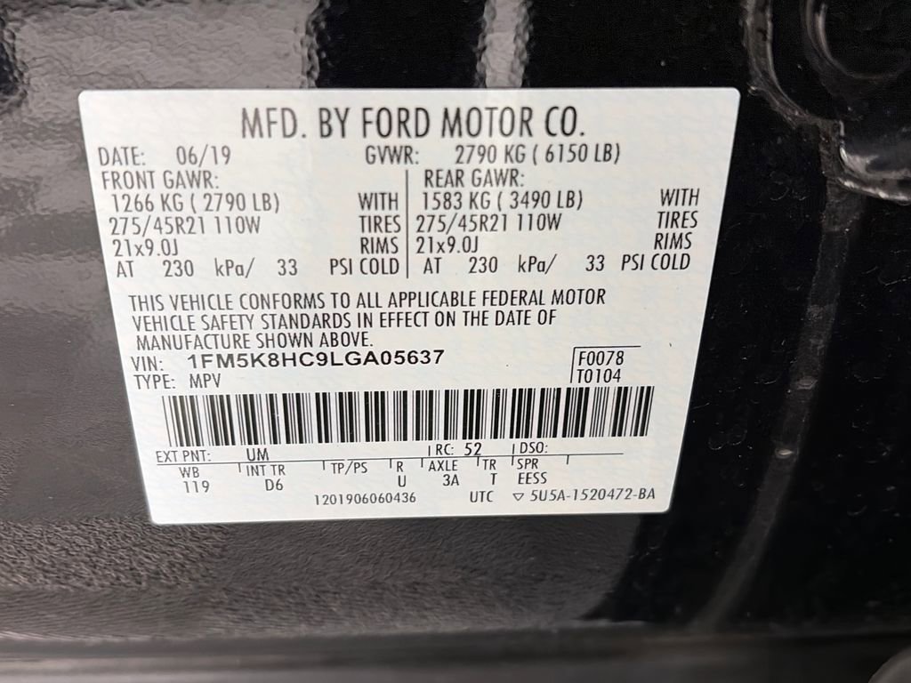 Certified 2020 Ford Explorer Platinum w/ Premium Technology Package AWD/4WD image 9