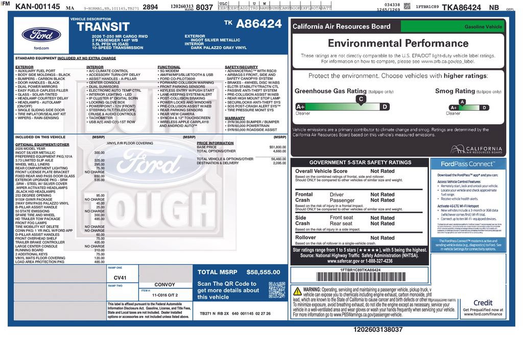 New 2026 Ford Transit 250 148 Medium Roof w/ Exterior Upgrade Package RWD image 4