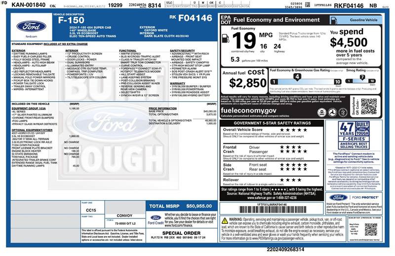 Used 2024 Ford F150 XL w/ Equipment Group 103A High AWD/4WD image 2