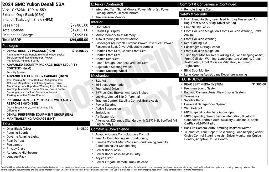 Used 2024 GMC Yukon Denali w/ Denali Reserve Package image 7