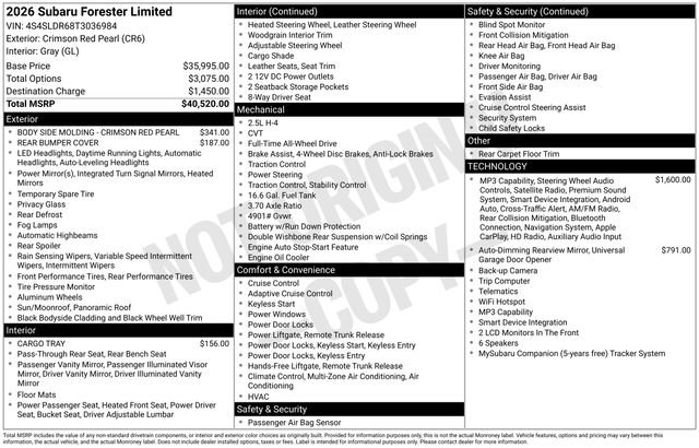 Used 2026 Subaru Forester Limited AWD/4WD image 20