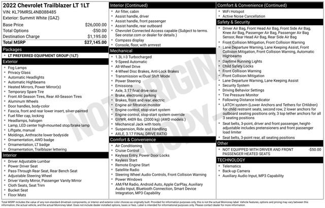 Used 2022 Chevrolet TrailBlazer LT AWD/4WD image 10