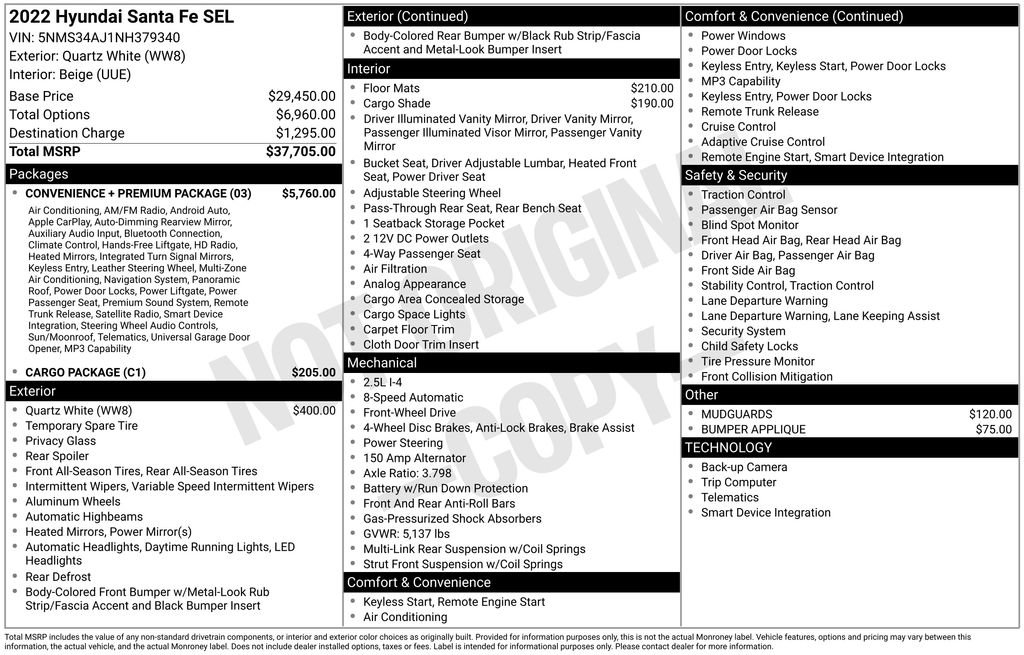 Used 2022 Hyundai Santa Fe SEL w/ Convenience + Premium Package FWD image 29