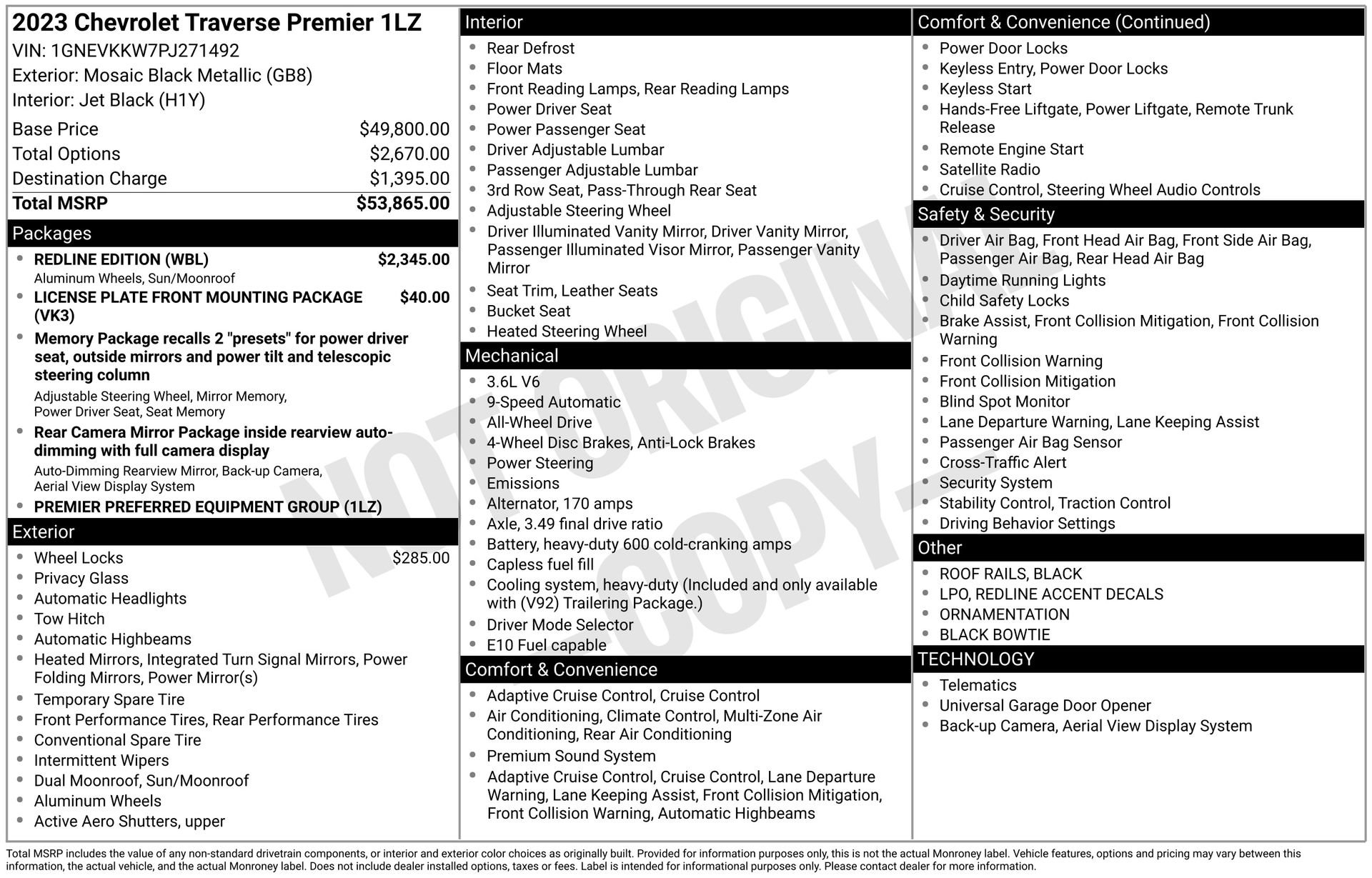 Used 2023 Chevrolet Traverse Premier w/ Redline Edition AWD/4WD image 4