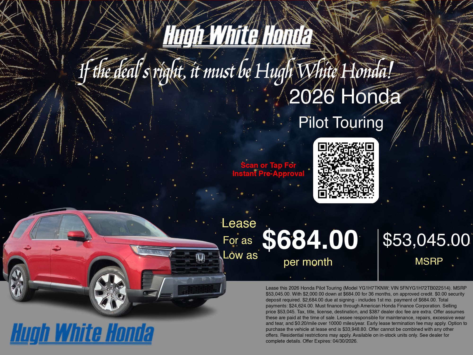 New 2026 Honda Pilot Touring image 3