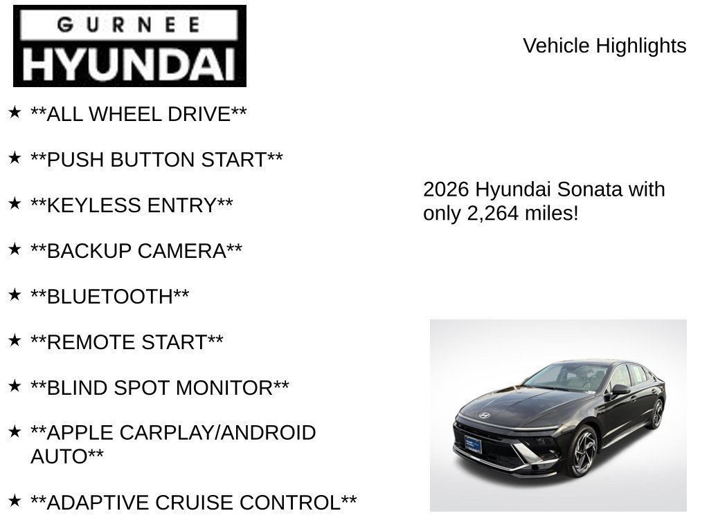 Certified 2026 Hyundai Sonata SEL AWD/4WD image 7