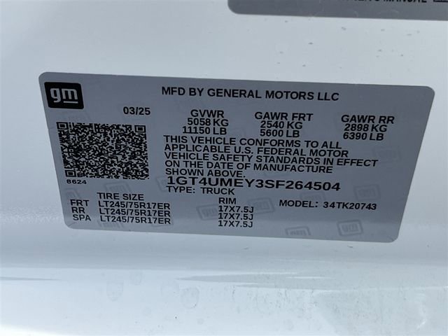 New 2025 GMC Sierra 2500 SLE w/ SLE Value Package; image 33