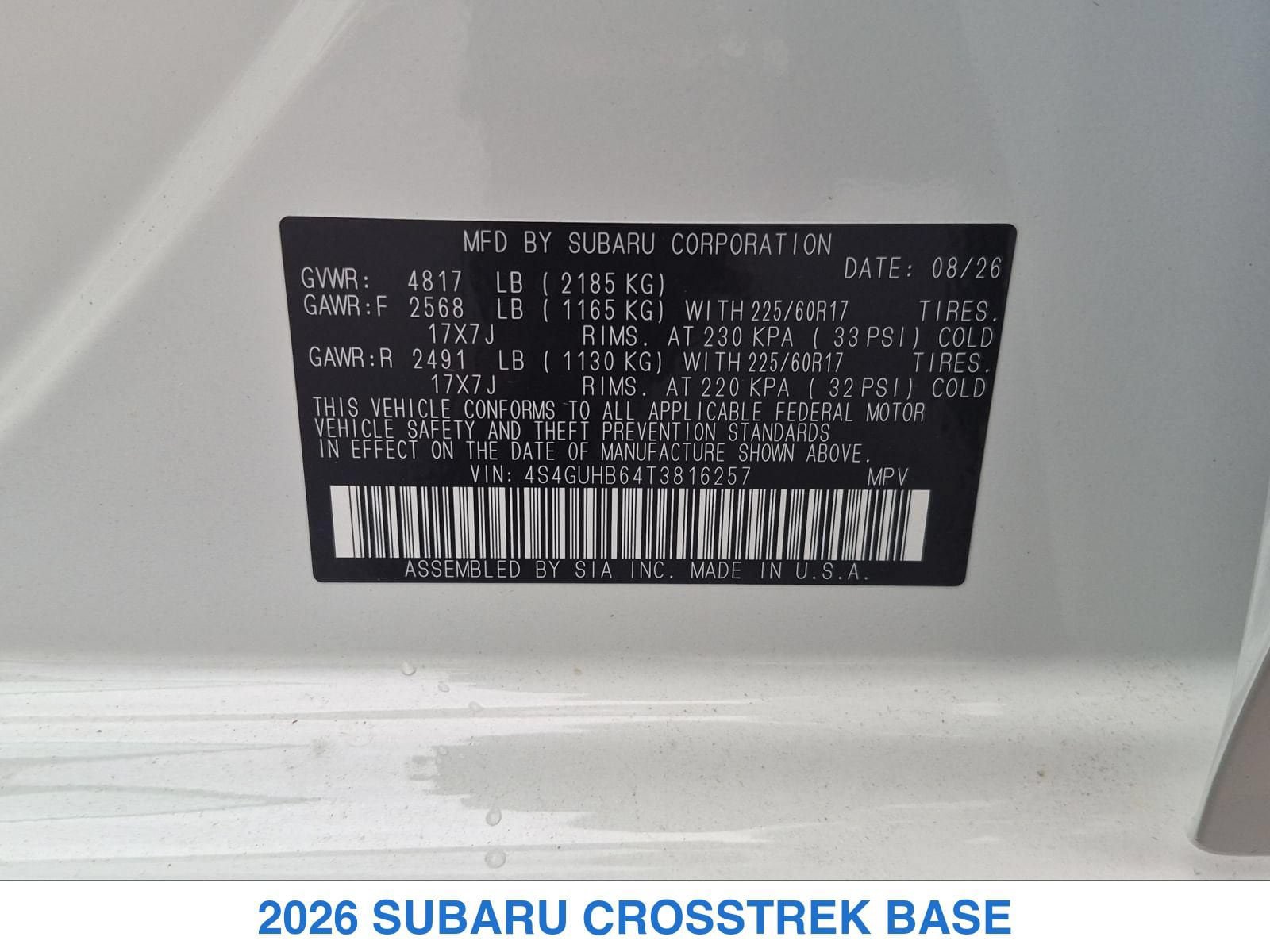 New 2026 Subaru Crosstrek 2.5i AWD/4WD image 24