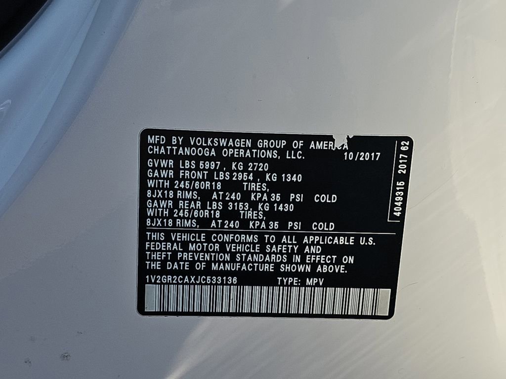 Used 2018 Volkswagen Atlas S AWD/4WD image 37