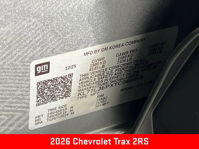 New 2026 Chevrolet Trax RS w/ Driver Confidence Package image 26
