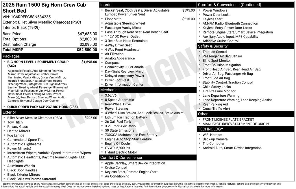 Used 2025 RAM 1500 Big Horn RWD image 3
