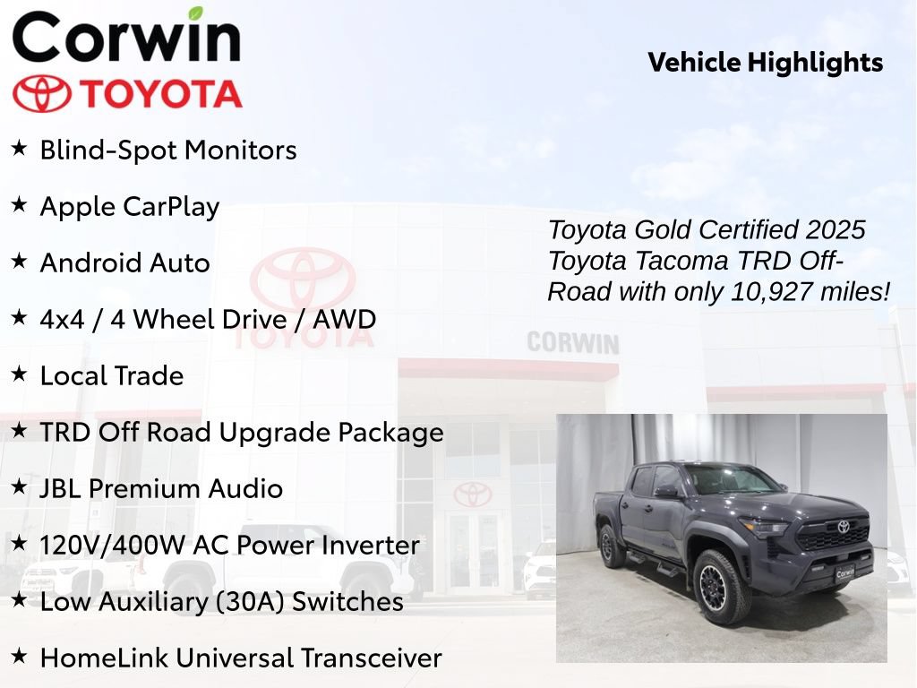 Certified 2025 Toyota Tacoma TRD Off-Road w/ TRD Off Road Upgrade Package AWD/4WD image 9
