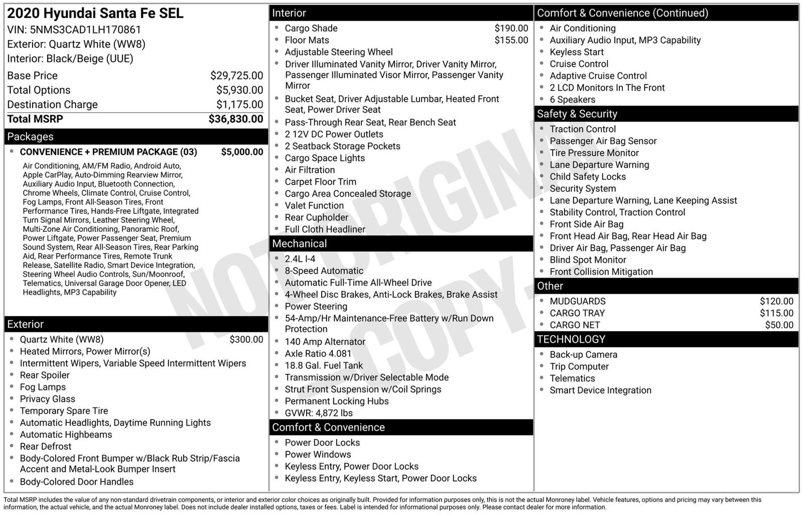 Used 2020 Hyundai Santa Fe SEL w/ Convenience + Premium Package AWD/4WD image 3