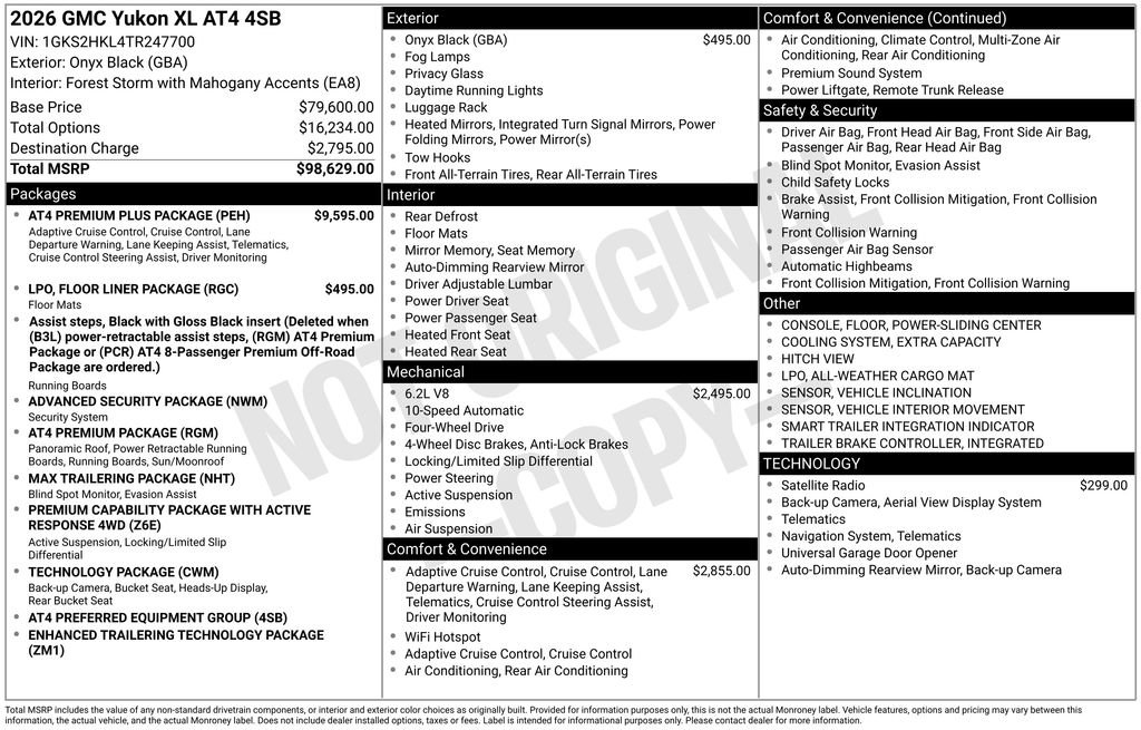 New 2026 GMC Yukon XL AT4 w/ AT4 Premium Plus Package AWD/4WD image 11