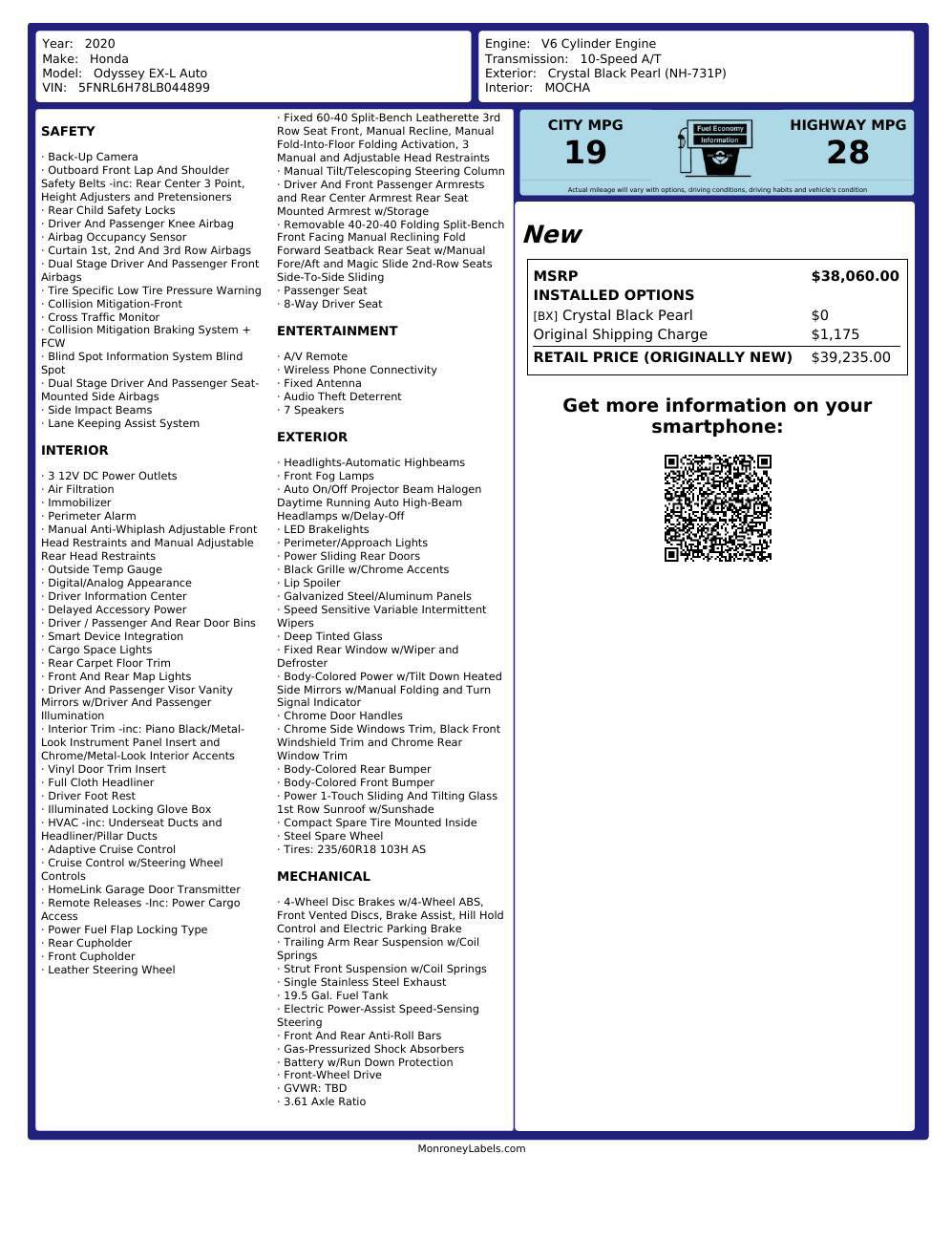 Used 2020 Honda Odyssey EX-L image 33
