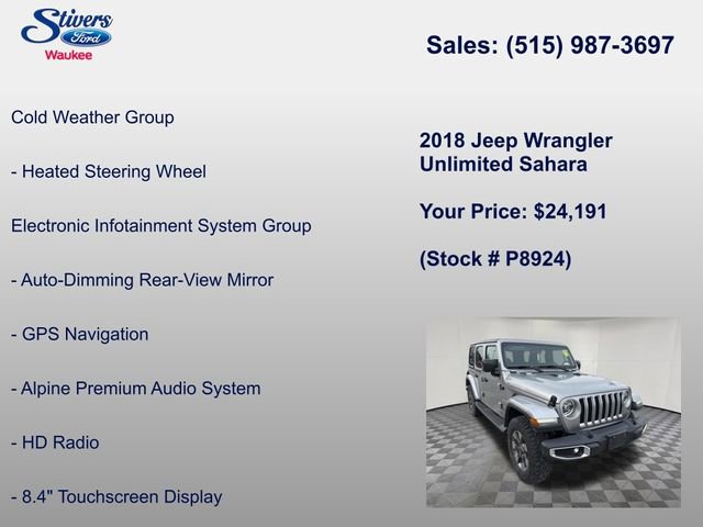 Used 2018 Jeep Wrangler Unlimited Sahara image 14