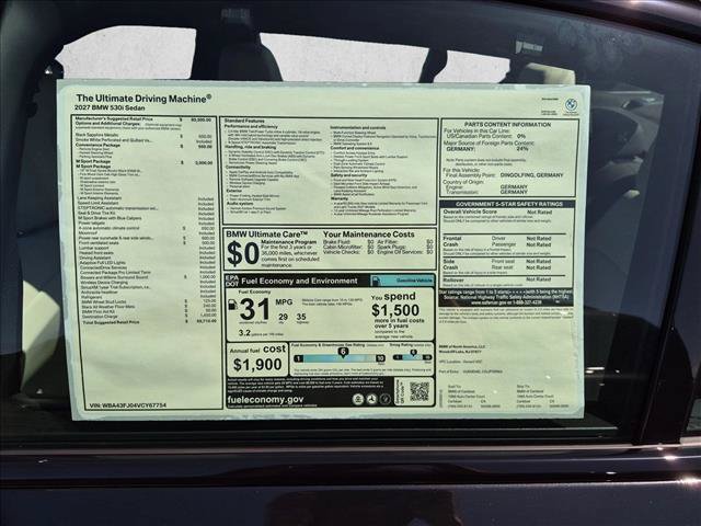 New 2027 BMW 530i w/ M Sport Package RWD image 17