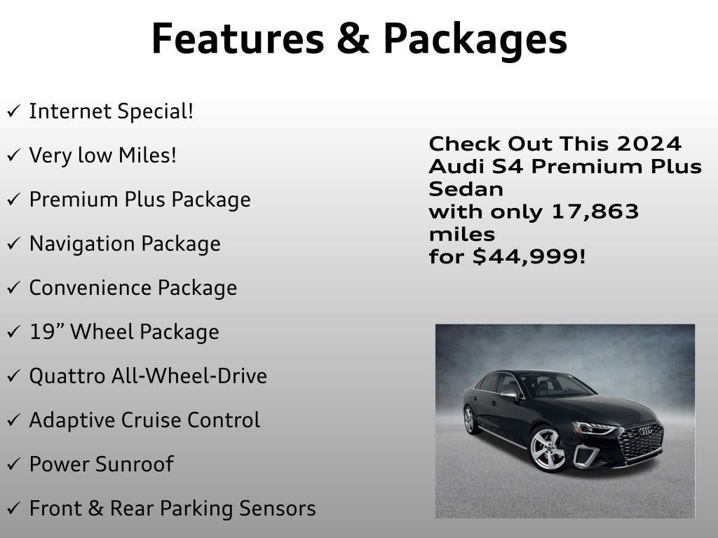 Used 2024 Audi S4 Premium Plus w/ Premium Plus Package image 4