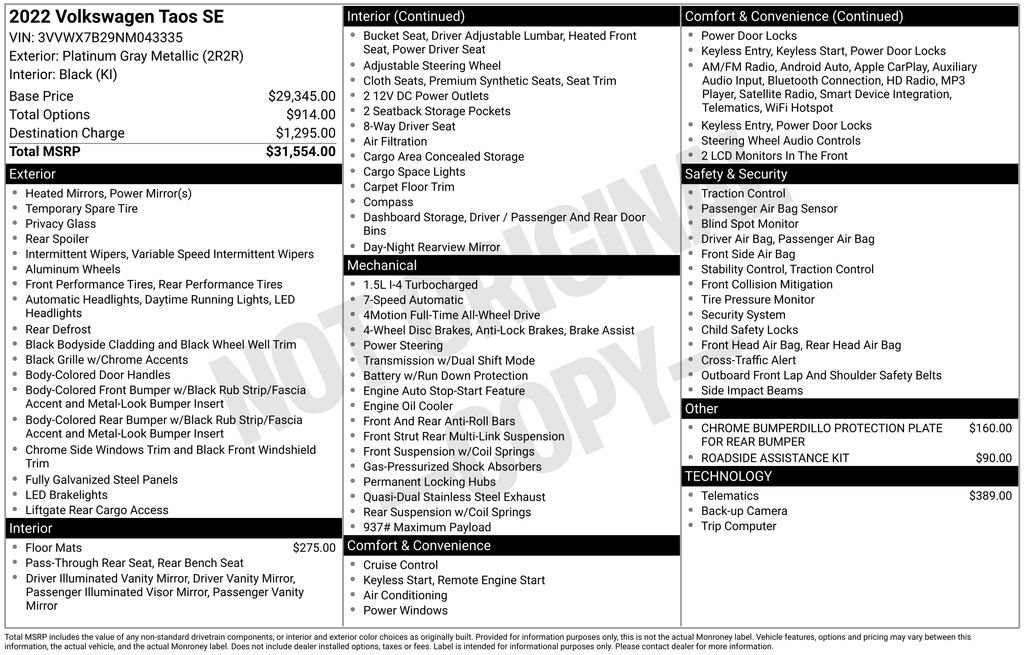 Certified 2022 Volkswagen Taos SE image 3