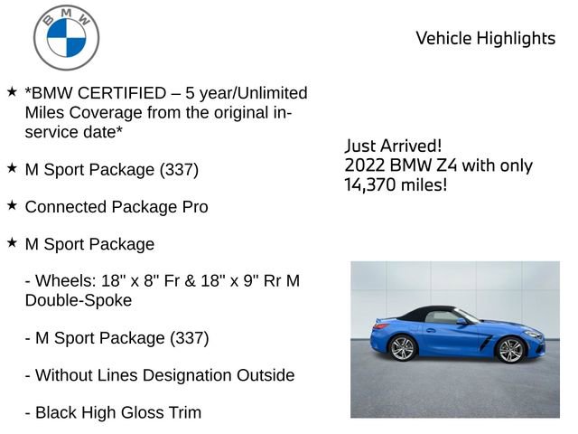 Certified 2022 BMW Z4 sDrive30i w/ Premium Package 2 image 10