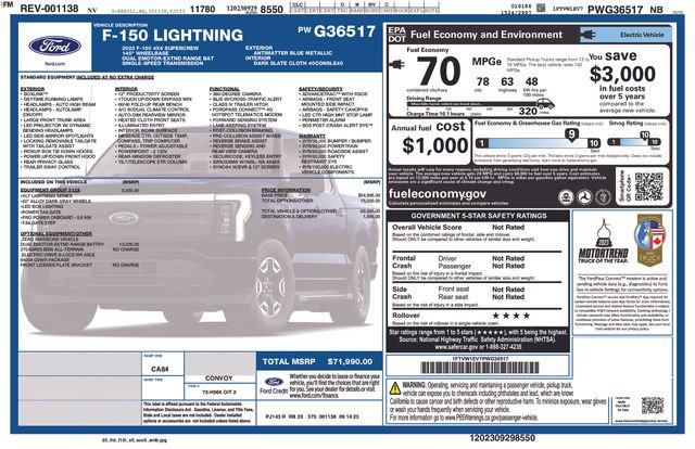 Used 2023 Ford F150 Lightning XLT w/ Equipment Group 312A High image 38