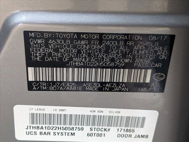 Used 2017 Lexus IS 200t F Sport w/ F Sport Package RWD image 25