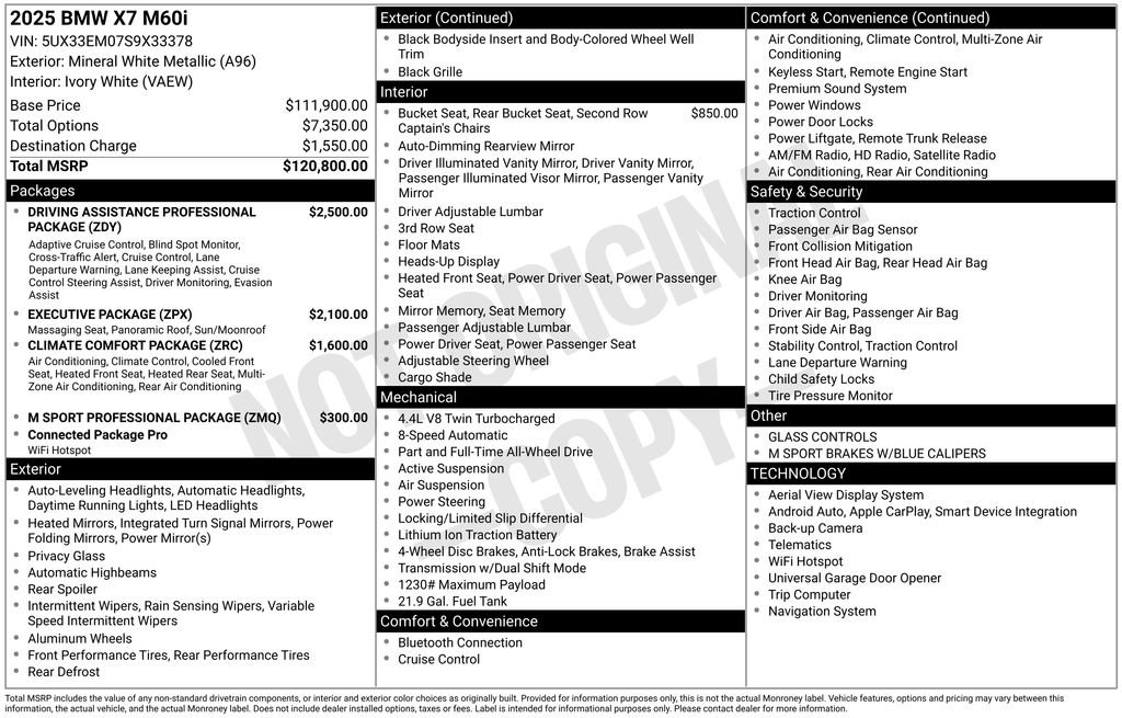 Certified 2025 BMW X7 M60i AWD/4WD image 7