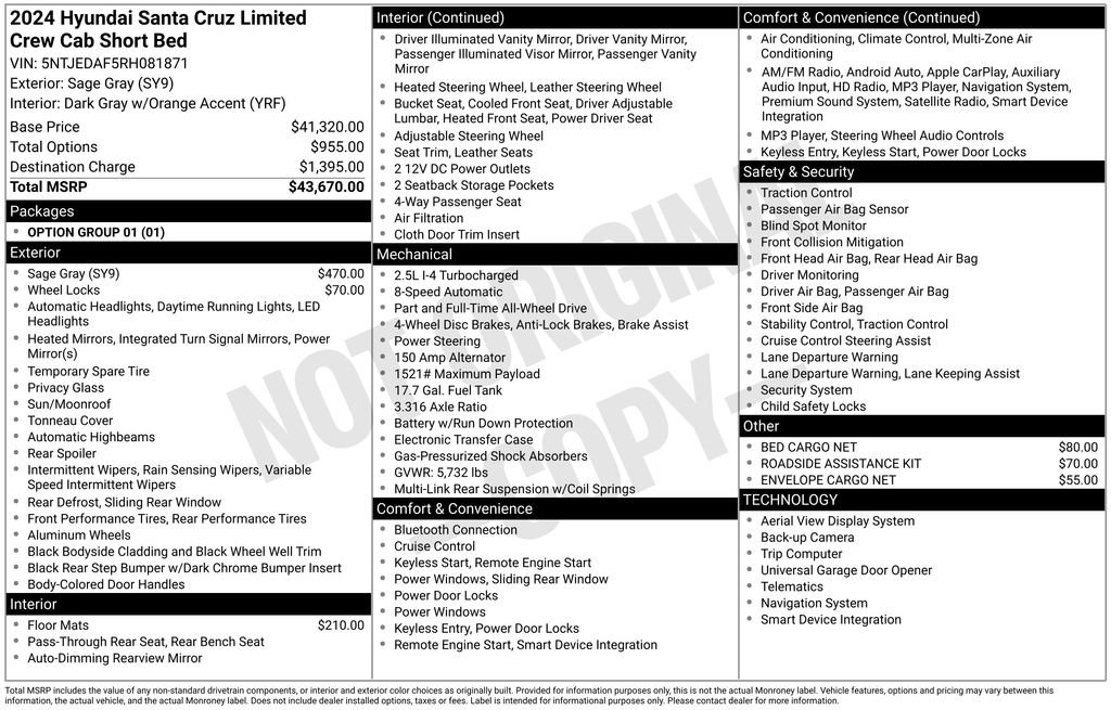 Used 2024 Hyundai Santa Cruz Limited image 10