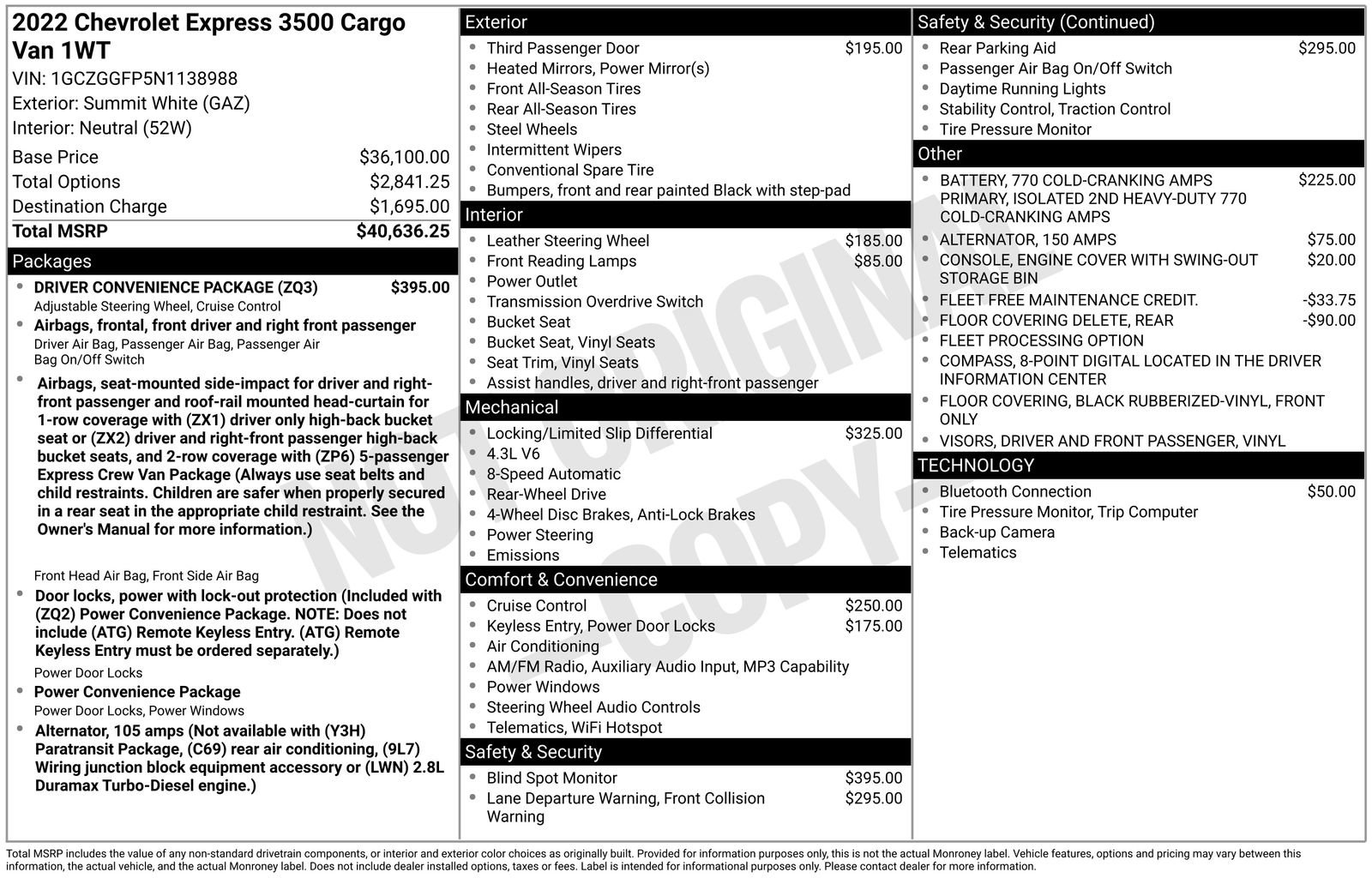 Used 2022 Chevrolet Express 3500 w/ Driver Convenience Package image 6