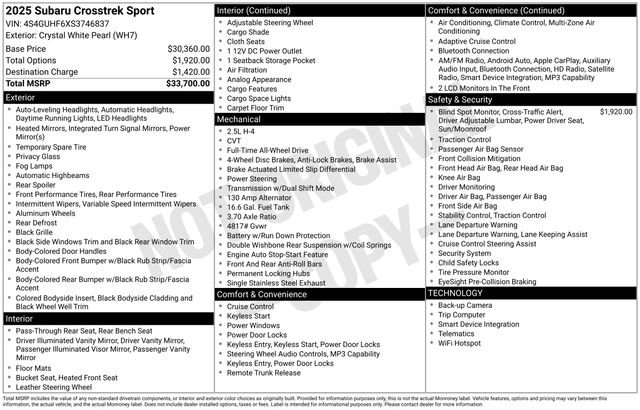 Certified 2025 Subaru Crosstrek 2.5i Sport AWD/4WD image 35