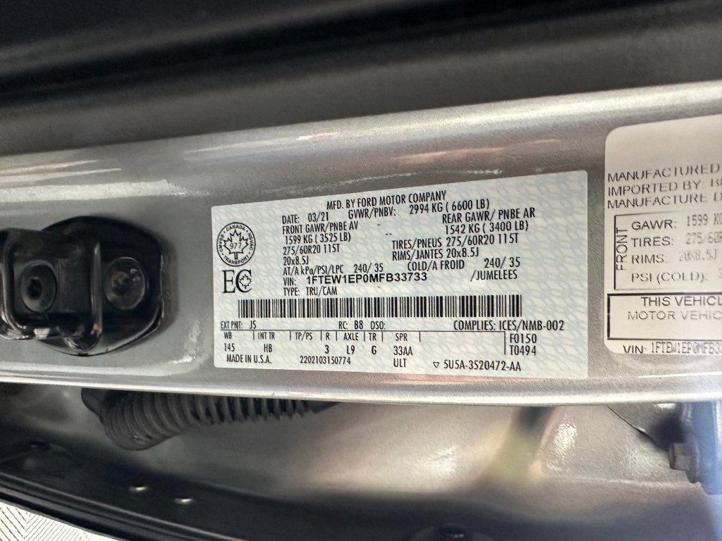 Used 2021 Ford F150 Lariat w/ Equipment Group 502A High AWD/4WD image 39