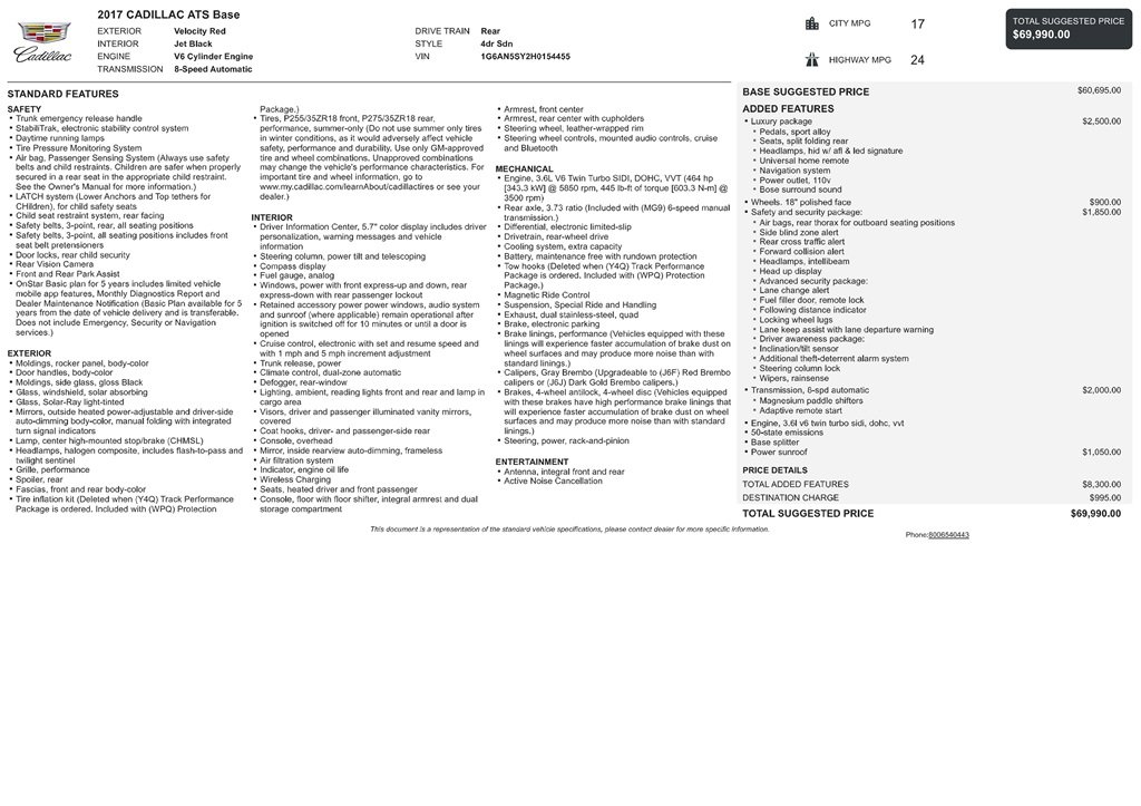 Used 2017 Cadillac ATS V w/ Luxury Package image 9