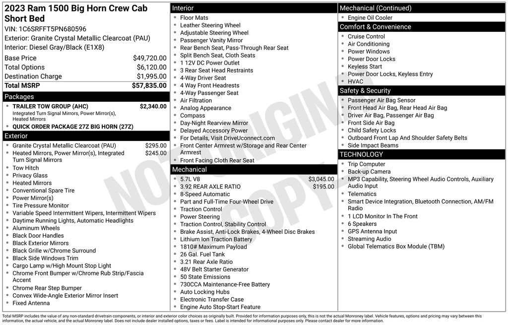 Used 2023 RAM 1500 Big Horn w/ Trailer Tow Group AWD/4WD image 13