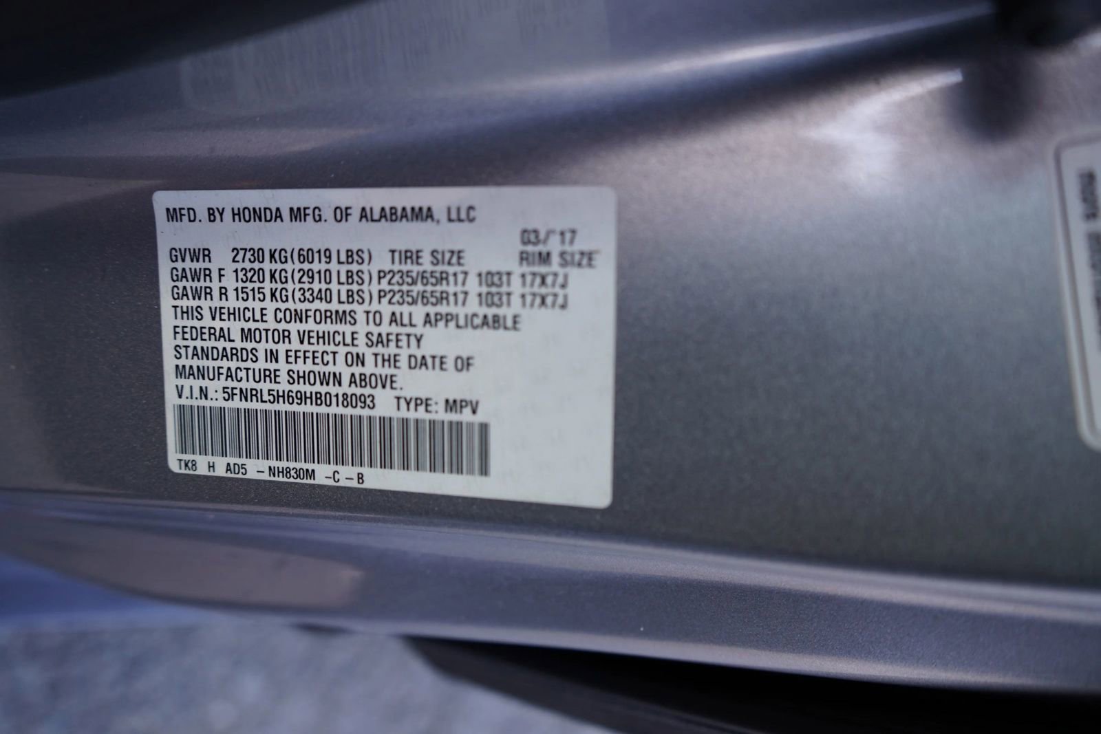 Used 2017 Honda Odyssey EX-L image 9