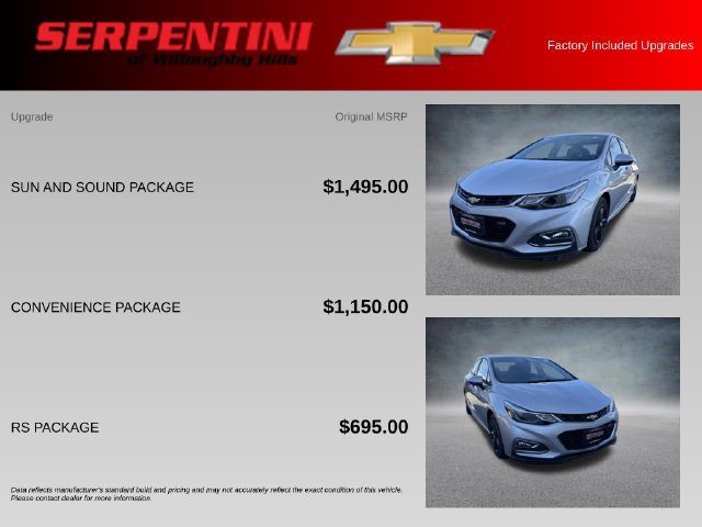 Used 2016 Chevrolet Cruze LT w/ Sun And Sound Package FWD image 4