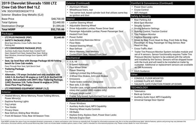 Certified 2019 Chevrolet Silverado 1500 LTZ w/ LTZ Plus Package AWD/4WD image 32