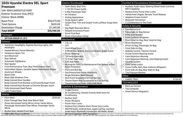 New 2026 Hyundai Elantra SEL Sport Premium FWD image 38