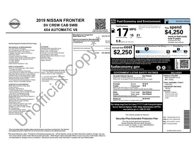 Used 2019 Nissan Frontier SV image 5