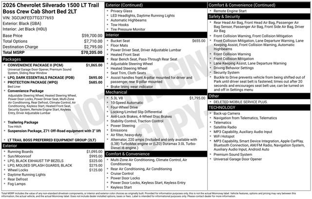 Used 2026 Chevrolet Silverado 1500 LT Trail Boss w/ Convenience Package II AWD/4WD image 12