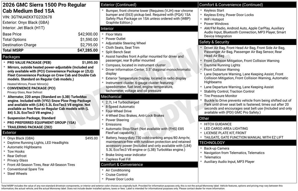 New 2026 GMC Sierra 1500 Pro w/ Pro Value Package image 46