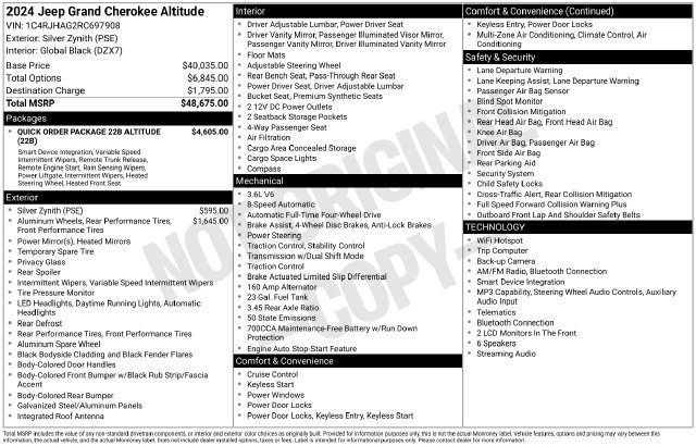 Used 2024 Jeep Grand Cherokee Altitude AWD/4WD image 33