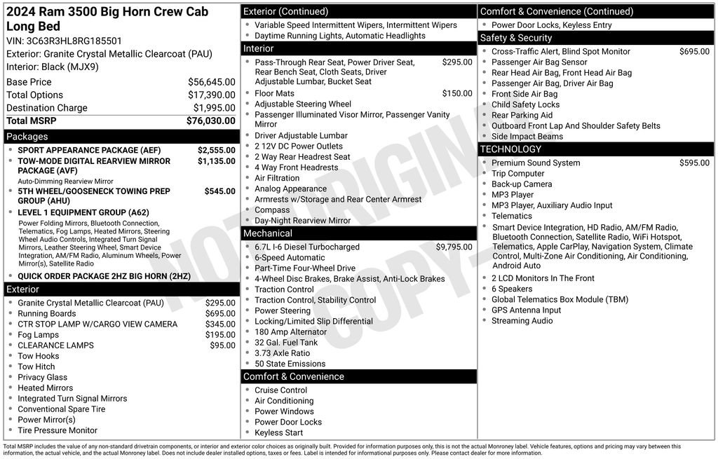 Used 2024 RAM 3500 Big Horn w/ Sport Appearance Package AWD/4WD image 5