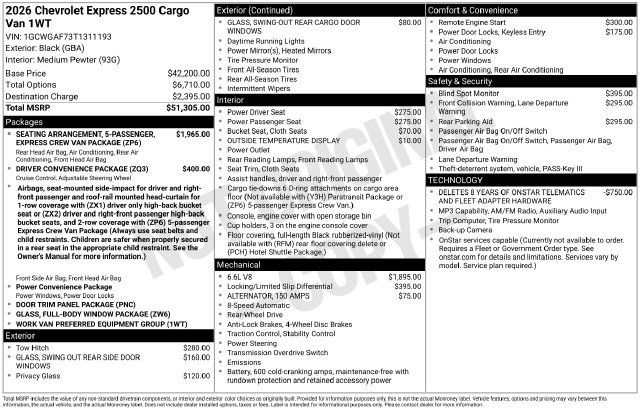 New 2026 Chevrolet Express 2500 RWD image 2