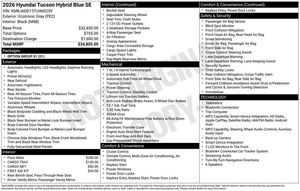 New 2026 Hyundai Tucson Blue SE image 4