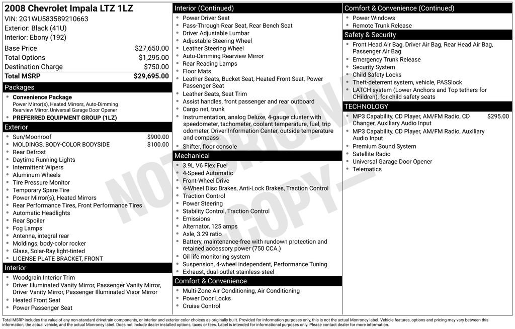 Used 2008 Chevrolet Impala LTZ FWD image 28