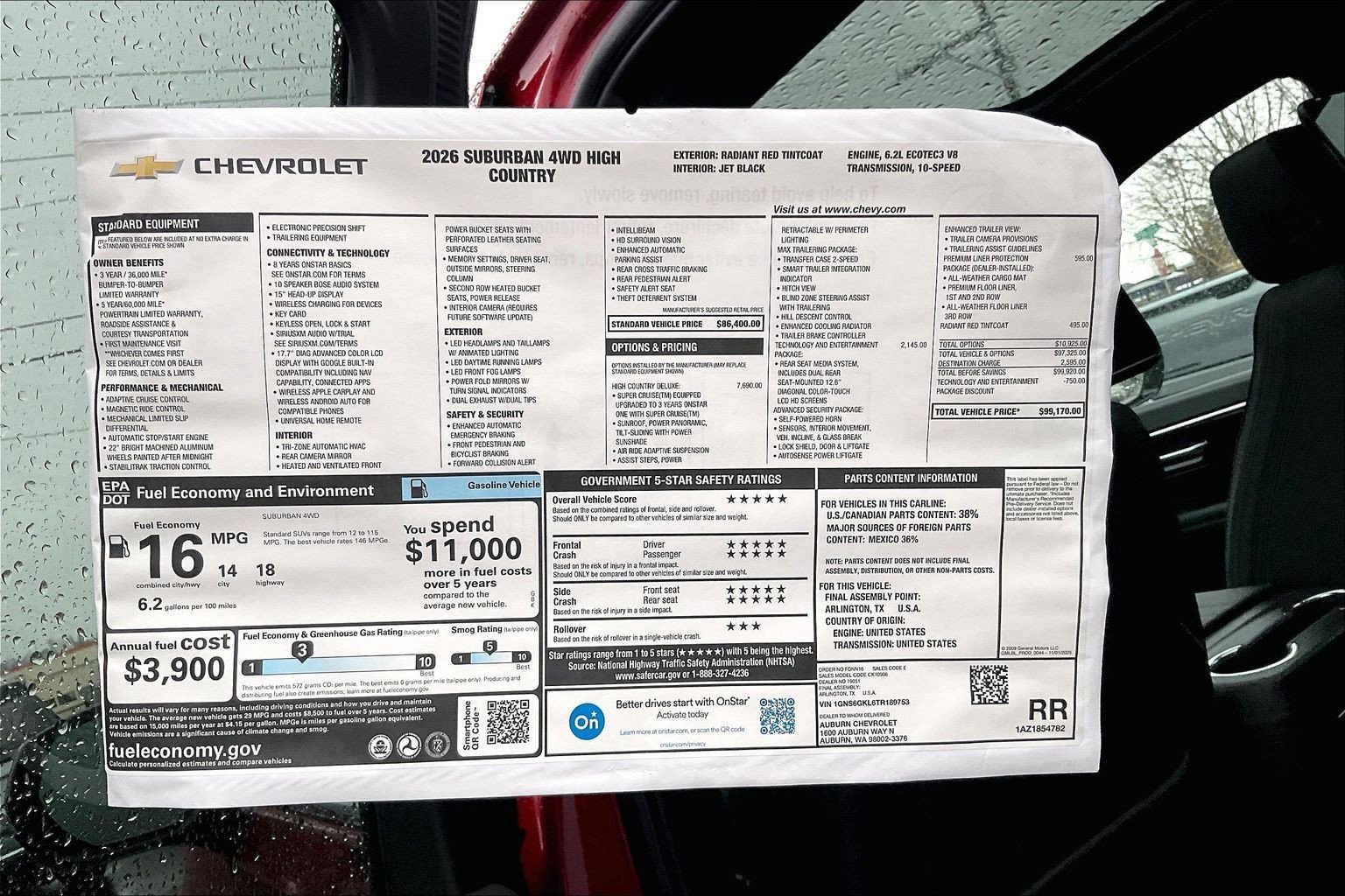 New 2026 Chevrolet Suburban High Country image 14